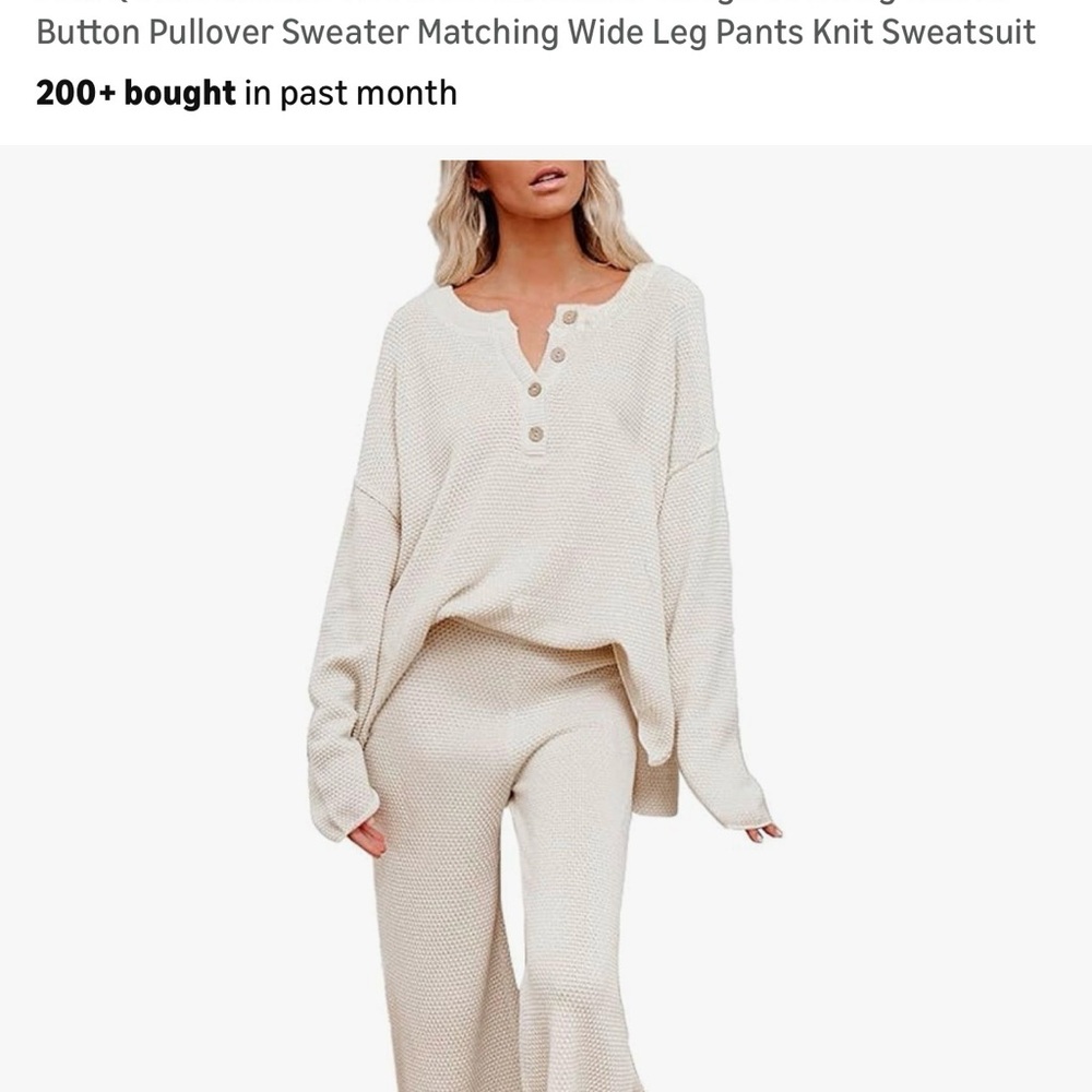 Amazon Beige Knit Lounge Set